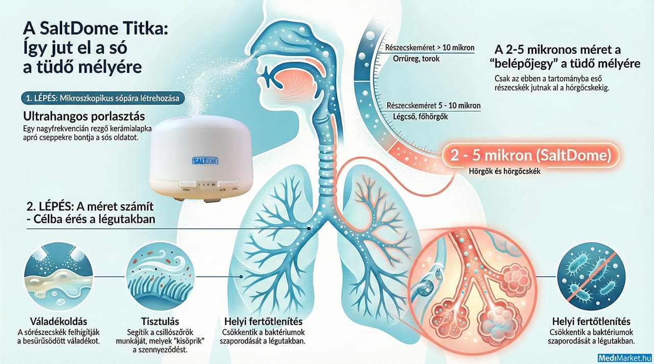 A sóterápia hatásmechanizmusa infografika